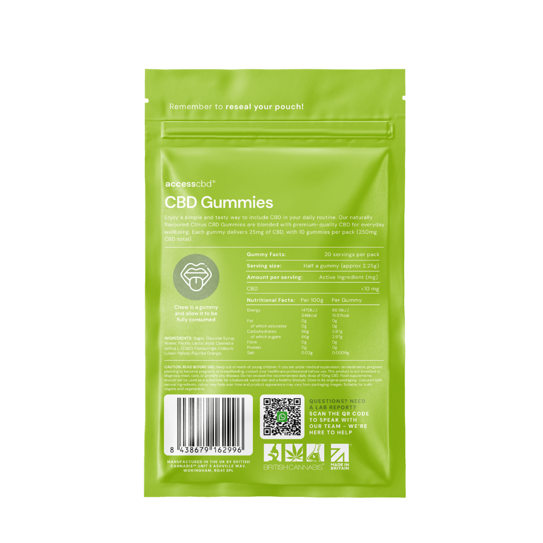 ACCESS CBD® Gummies UK Citrus (60 x 25mg Gummies) - 1500mg - Image 5
