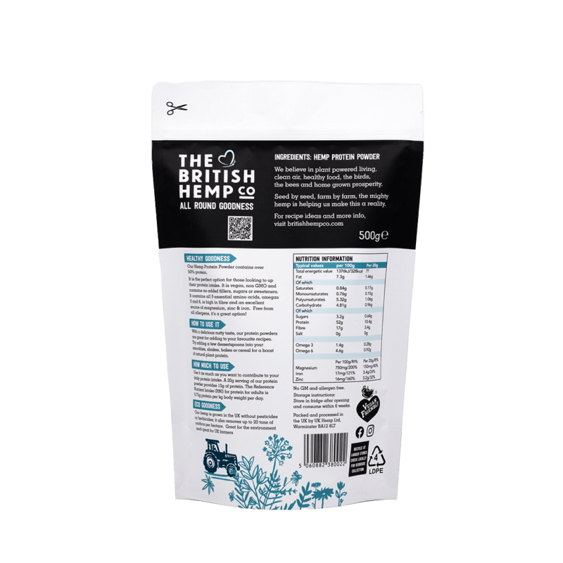 TBHC Hemp Protein Powder Back 1