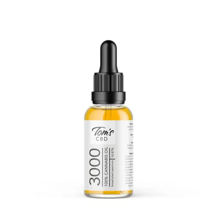 Tom's Refined CBD Oil (30ml CBD Dropper) - 3000mg